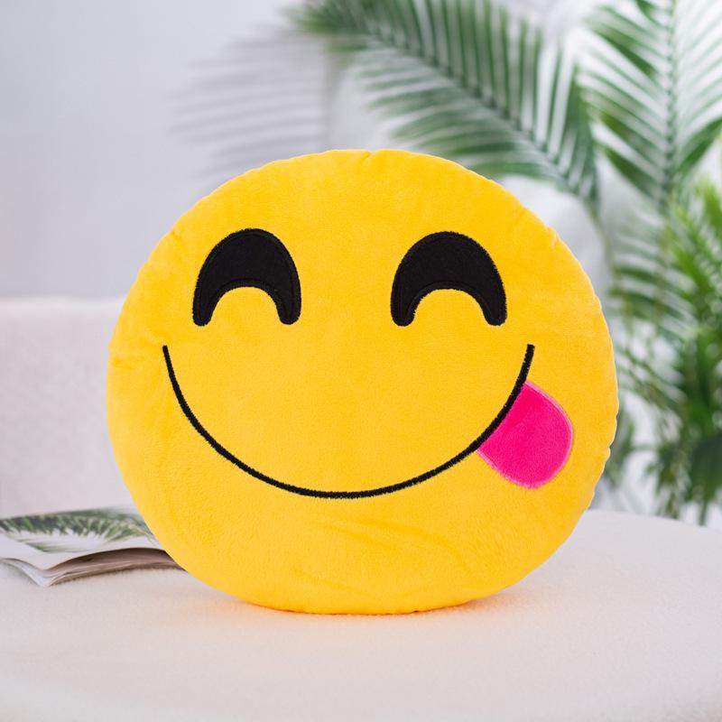 Милая плюшевая игрушка-подушка с выражением эмодзи и функцией грелки для рук