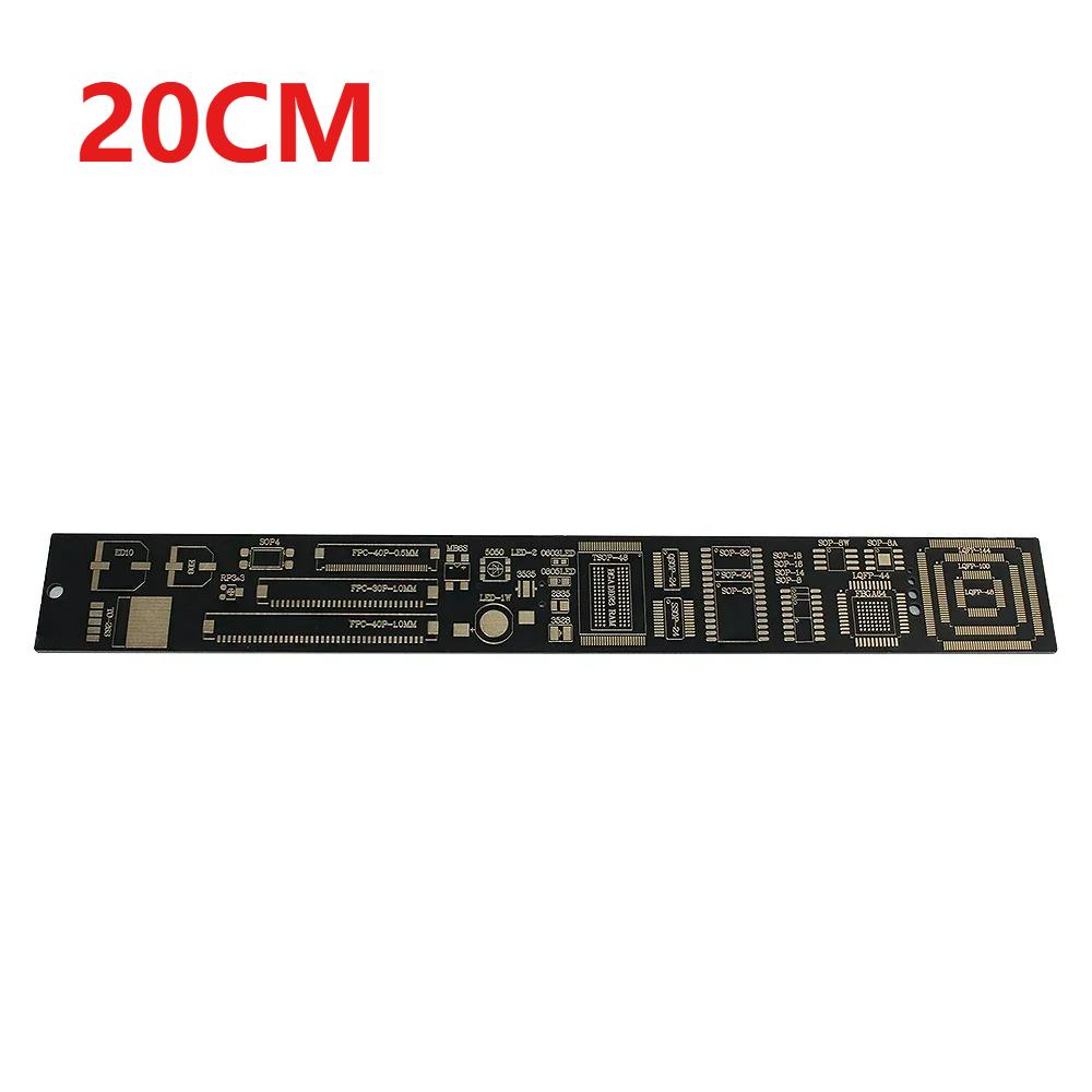 1PCS Pcb Ruler with Electronics Components 15CM/20CM/25CM Multi-functional Measuring Tool Resistor Capacitor Chip IC SMD Diode