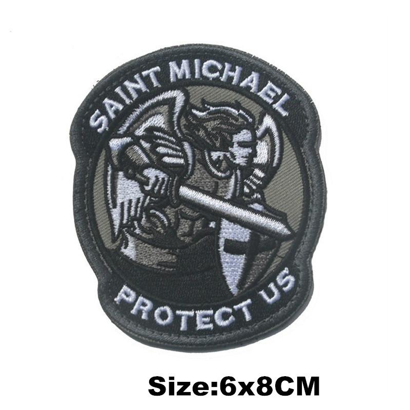 Значок SAINT MICHAEL PROTECT US, вышитые нашивки на крючках, военные тактические нашивки для одежды, нарукавные повязки для кепок, рюкзаков, знаки отличия, декоративные