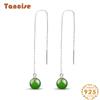 Танциз стерлингового серебра 925 пробы нефритовый циркон серьги серьги-капли для женщин подарки на свадьбу
