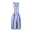 Rhinestone Round Neck Sleeveless Dress - Women's Slimming French Style Knitted Tank for Spring/Summer