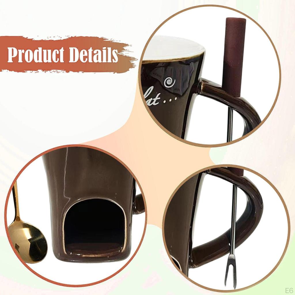 Керамическая кружка для шоколадного фондю, для плавления сыра, чашка, подогреваемая чайной свечой, горшочек