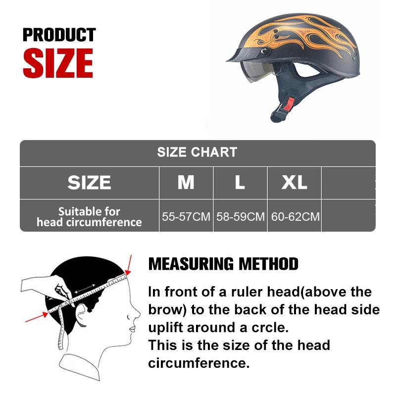 Мотоциклетный шлем с открытым лицом, одобренный ретро с солнцезащитными линзами, винтажный полушлем