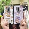 Kickstand Anti-dust Phone Case For Blackview BV6900 Wrist Strap Ring Cartoon Anti-knock Waterproof Cute Dirt-resistant