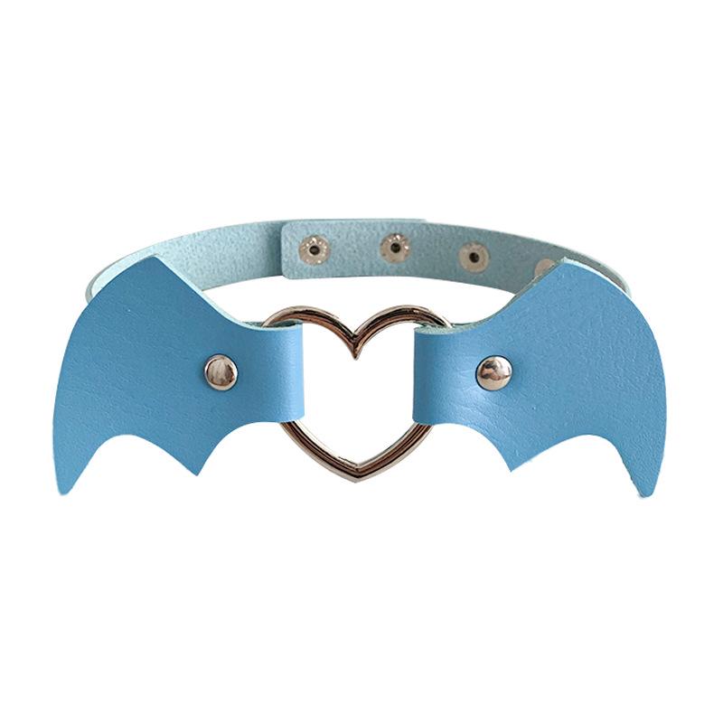 Punk Heart Bat Leather Choker Necklace - Trendy Halloween & Christmas Neckband