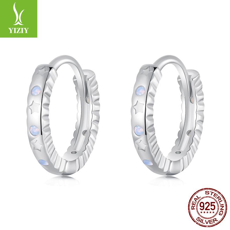 Серьги из стерлингового серебра S925 для женщин, Персонализированные высококачественные серьги-кольца с цирконами, Ювелирные изделия