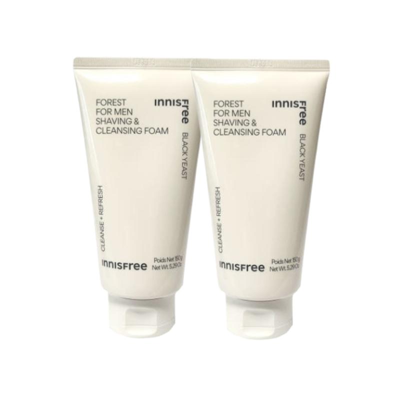 Innisfree Forest For Men Shaving & Cleansing Foam 150g | Dual-Action Face Wash & Shaving Foam | Korean K-Beauty Men’s Skincare Cleanser
