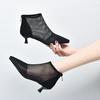 High Heels Women's Spring New Thin Heels Pointed Mesh Roman Boots Mesh Boots Breathable Small Boots Single Shoes