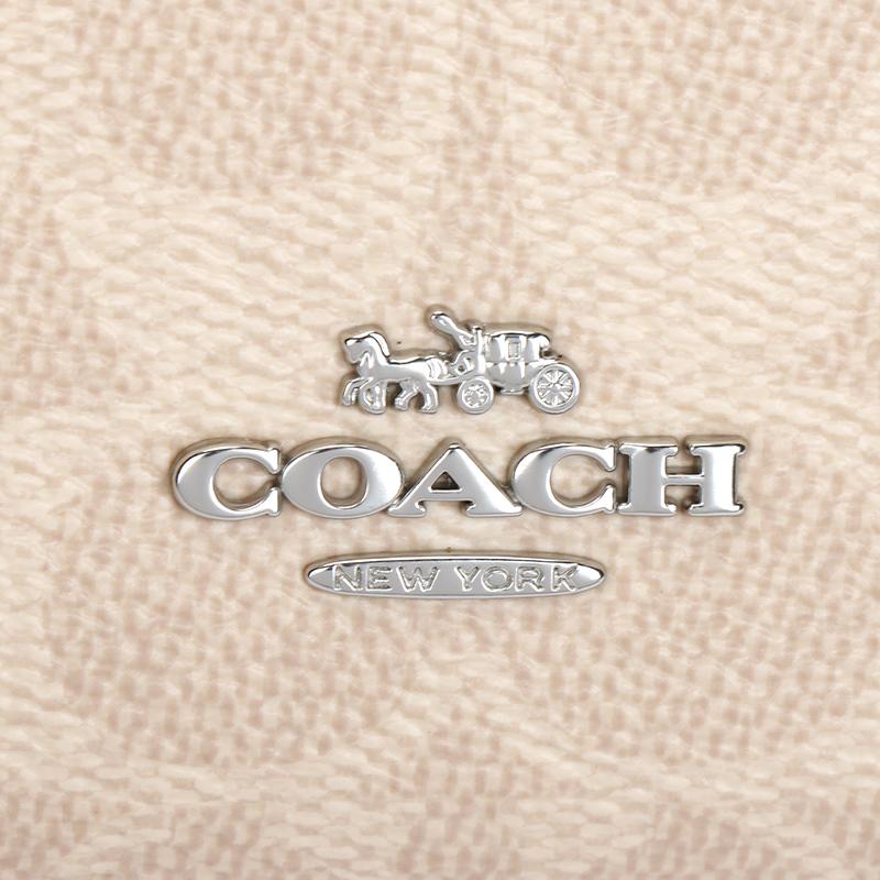Coach Laurel 19 Сумка-тоут из покрытого холста Женские сумки Серебристый Бежевый CBH15-SVPWH