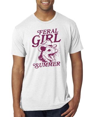 Feral Girl Summer Opossum, Funny Possum Meme Mens Premium Tri Blend T- Shirt