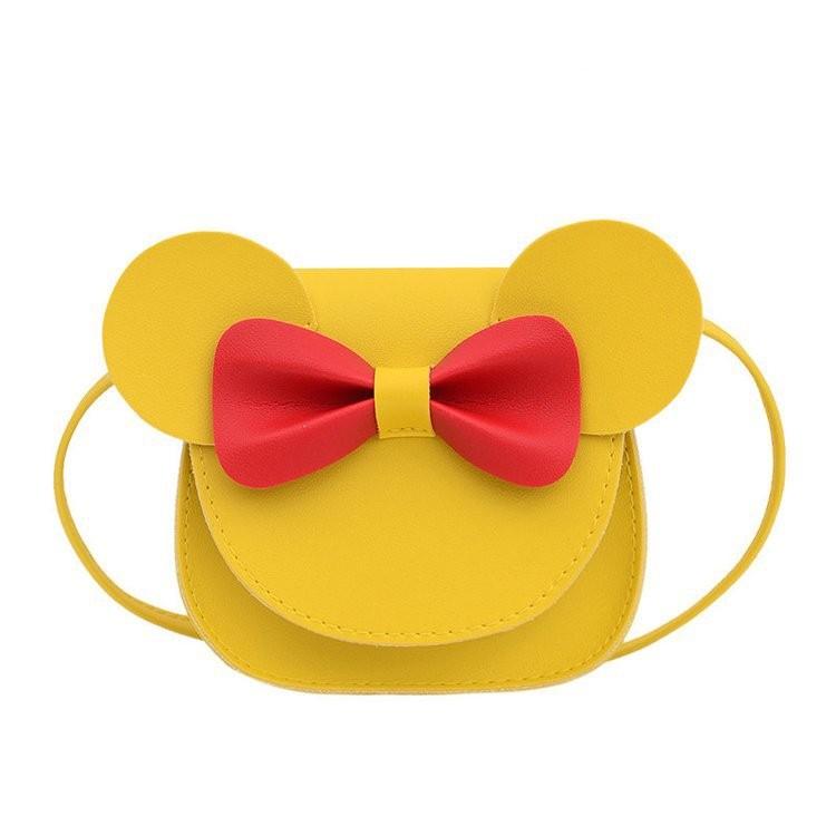 Bear Shoulder Bowknot Bag Childrens Cartoon Animal Shoulder Bag Material Pu