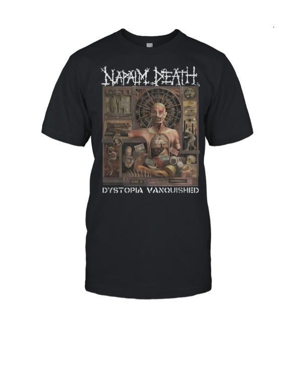 Футболка Dystopia Vanquished Tour Мужская Женская Топ – 2025 Napalm Death Унисекс Металлическая Футболка