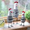 3Pcs/Set Chic Painted Chicken Statue Stylish Desktop Rooster Figurine  Home Decor