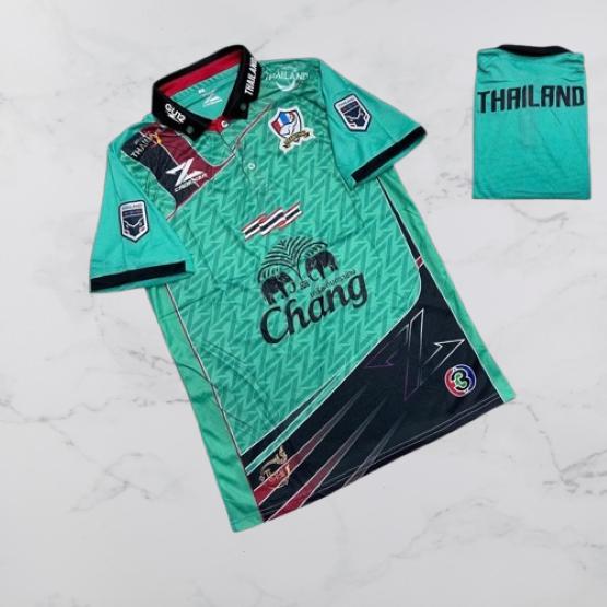 THAILAND National Football Soccer Training JERSEY CHEER Fan Version Quick Dry Shirt Polo Polyester Short Sleeve Uniform Elephant Logo Sport Outdoor