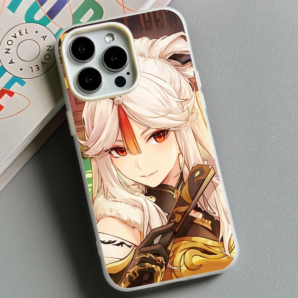 Game GI Ningguang Jelly Double layer White Mobile Phone Case for iPhone 17 16 15 14 13 12 11 Air Pro Max Plus Protective