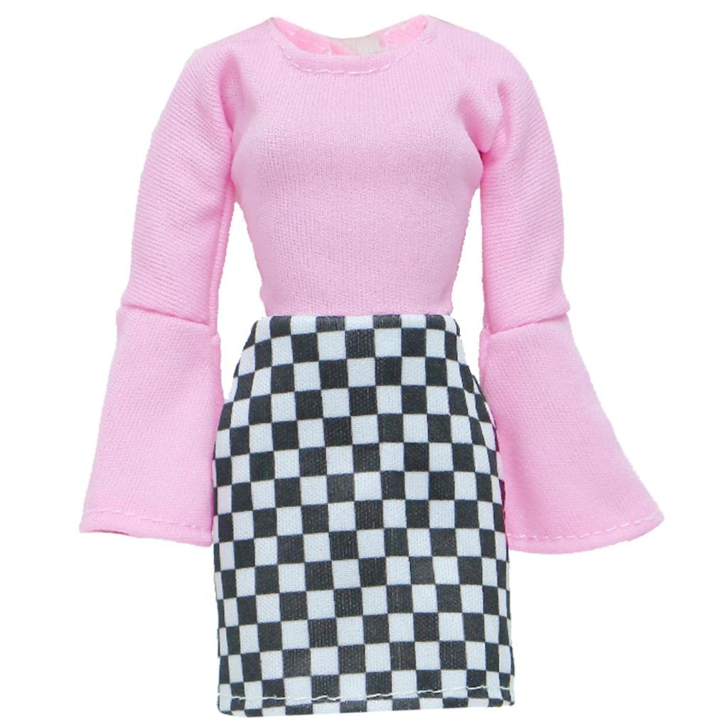 Clothes for 30cm Doll Daily Casual Outfits Pants T-shirt Skirts Mini Dress Fat Curvy Size 11.5 Inch Doll Accessories