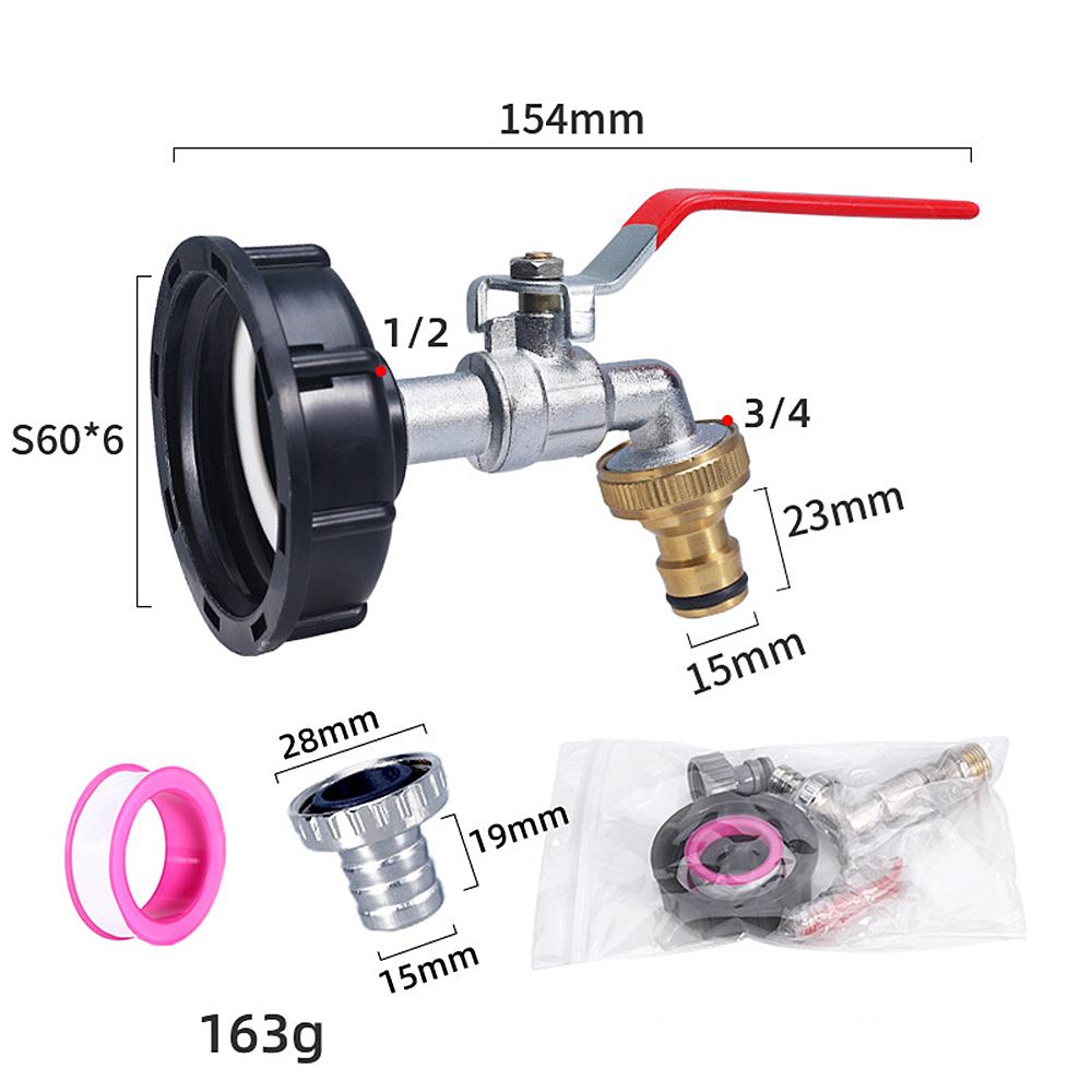 1 шт. прочный адаптер для крана IBC-бака S60*6 с крупной резьбой на 1/2'' 3/4'' соединительный элемент для замены клапана для сада и дома кран