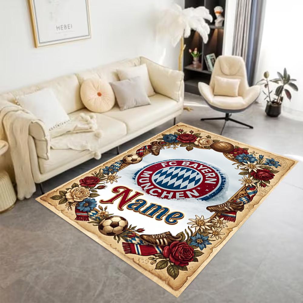 Bayern Munich Crest Art Floor Rug Office Rug Perfect for Living Rooms Entryway Dormitory Playrooms Antislip Carpet Office home decor Best for Christma