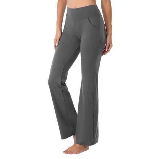Женские расклешенные штаны для йоги Yousheng, леггинсы с высокой талией и карманами для тренировок, эластичные брюки-клеш для офисных тренировок