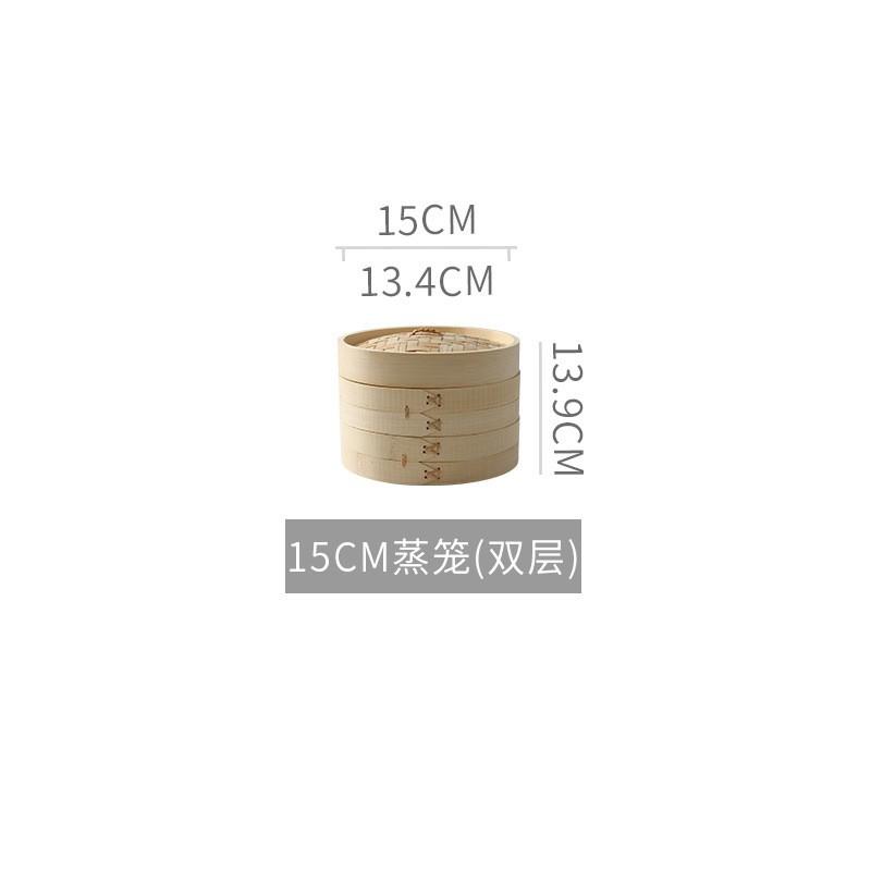 Handwoven Bamboo Steamer Set 3-Tier Stackable Dumplings Buns Steam Cooking Kitchen Tool