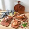 1 шт. Блок для нарезки из массива черного дерева, многофункциональный кухонный поднос, разделочная доска для стейка, фруктов, хлеба, бытовой инструмент для подачи еды