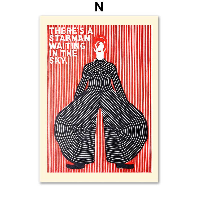 Музыка кошки Канагава Дэвид Боуи оригинальный Смит настенная живопись на холсте скандинавский плакат с принтом настенные панно для декора гостиной без рамки