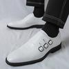 Fashion New Britain Fashion Pointed Belt Buckle All Match Shoes For Men Casual Monk Strap Loafers Formal Dress Footwear