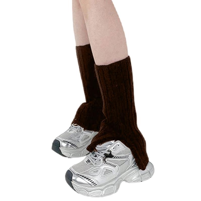 Ribbed Knitted Long Socks Knit Leg Warmers for Girl Women High Elastic Stockings Winter Loose Socks Stylish Accessories