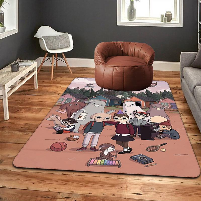 Summer Camp Island cartoon Rug Floor Mat for Living Room or Bedroom Soft and Comfortable Carpet a Gift for Birthday and Holiday.