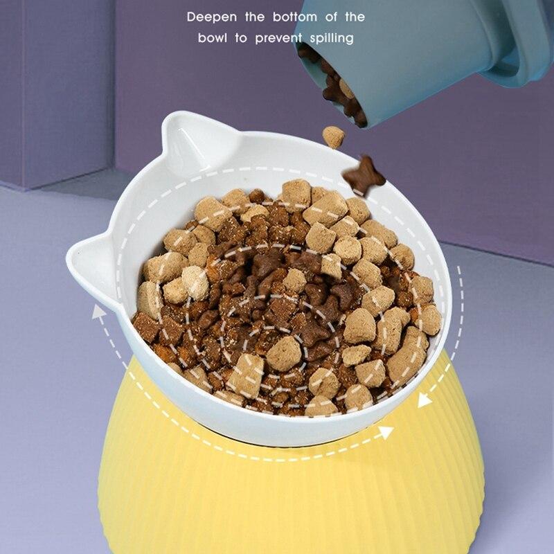 Non-slip Cat Bowl High Foot Dog Bowl 15° Neck Protector Cat Pet Food Water Bowl Pet Feeding Cup Pet Feeder Bowl