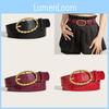 Stone Grain Womens Pu Leather Belt With Twists Oval Metal Buckle Everyday For