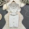 Summer Women Elegant Office Work Knitted Sweater Sheath Dresses