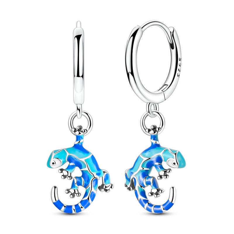 Hoop Earrings 925 Silver Sparkling Retro Pattern Heart and Dragonfly Stud Earrings for Women Girl Party Wedding Jewelry