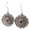 [Q5676] - Handmade Silver 'Sissi' Amethyst Earrings - 20 Mm