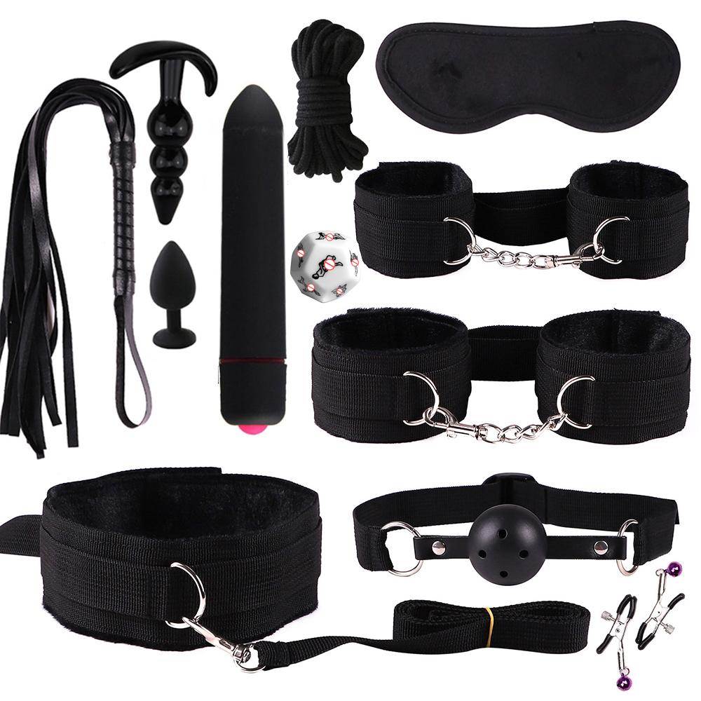 BDSM Adult SM Sex Products Kits Bondage Gear Collar Butt Oral Erotic Bundle Sex Game for Couple Vibrator female sexulae toy 18