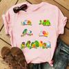 Summer Cartoon Animal Parrot Print Round Neck Short Sleeve T-shirt Base for Women Fashion T Shirt Women Casual Clothes Y2k Tops