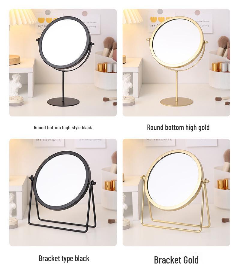 Зеркало для макияжа из кованого железа в скандинавском стиле, вращающееся, для спальни или общежития