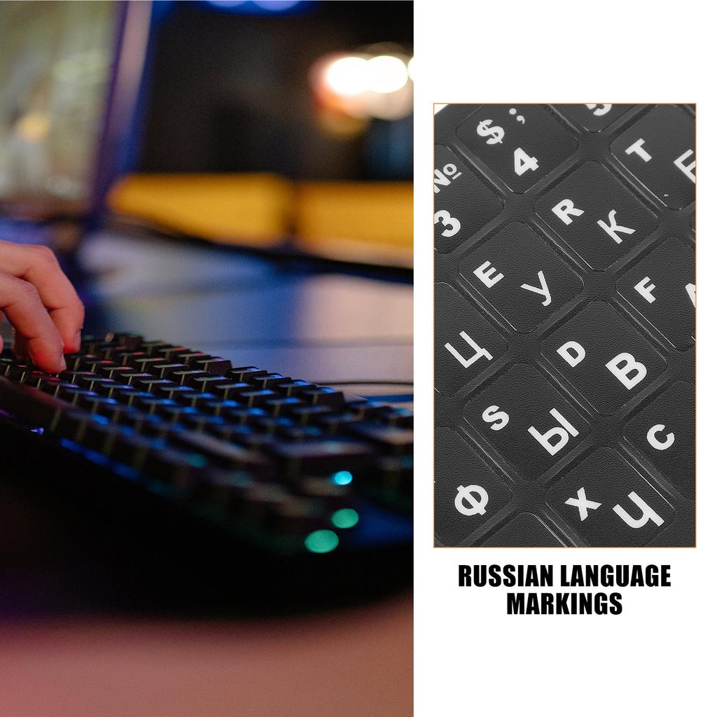 5 Sheets Russian Language Keyboard Stickers Premium Paper Material Matte Texture Non-Slip Comfortable Touch for All Laptop