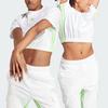 adidas Танцевальная укороченная футболка с тремя полосками Женские топы Белый IM4977