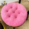 Thick Furry Cushion Seat Round Futon Design Short Plush Surface Extra Comfortable Pad Chair Floor Anti-Slip Solid Color