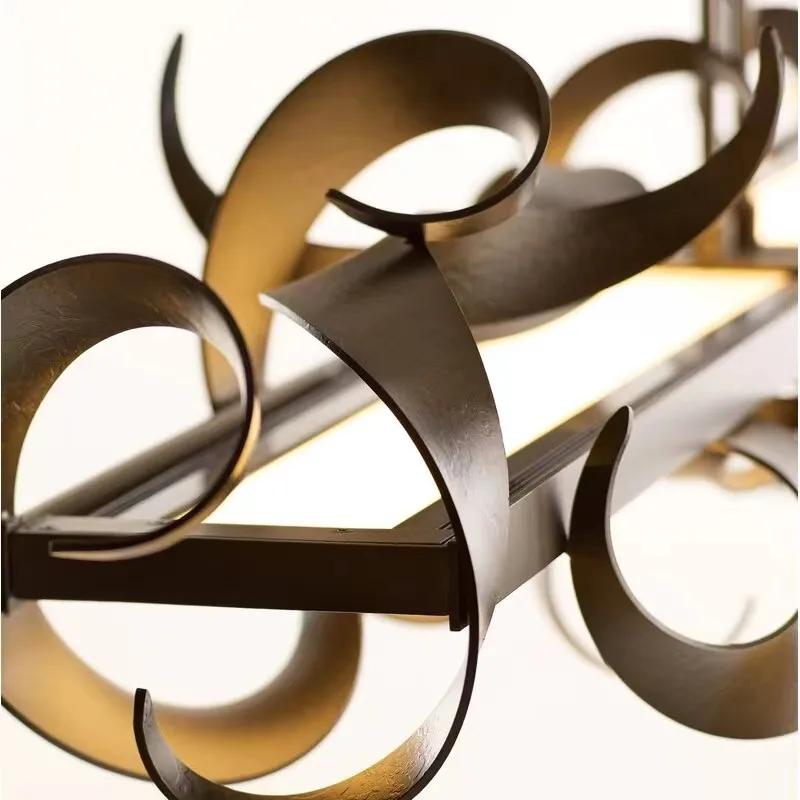 Постмодернистский подвесной светильник на острове, роскошные светодиодные металлические подвесные светильники, скандинавские люстры для бара и стойки регистрации, простые железные лампы