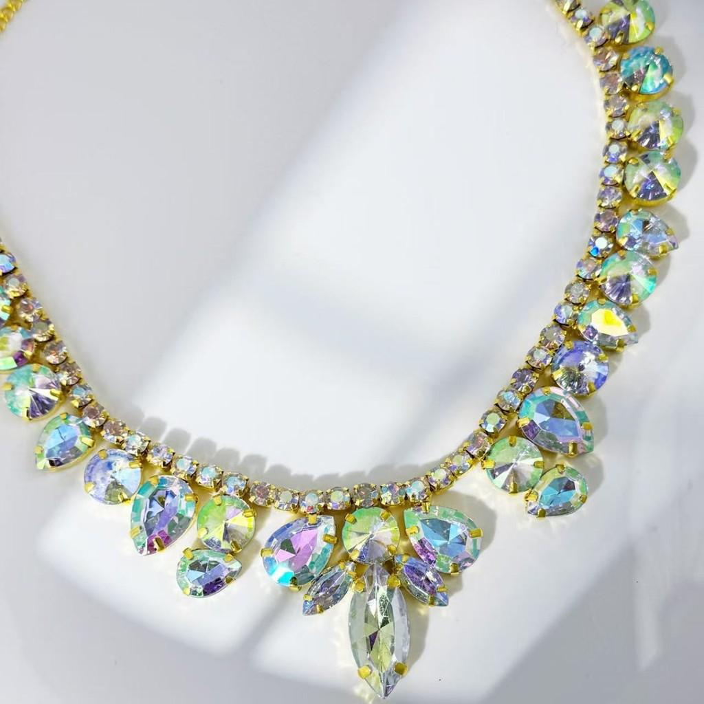 Geometric Water Diamond Pendant Necklace For Women With Gold Or Silver Plating For Casual Wear