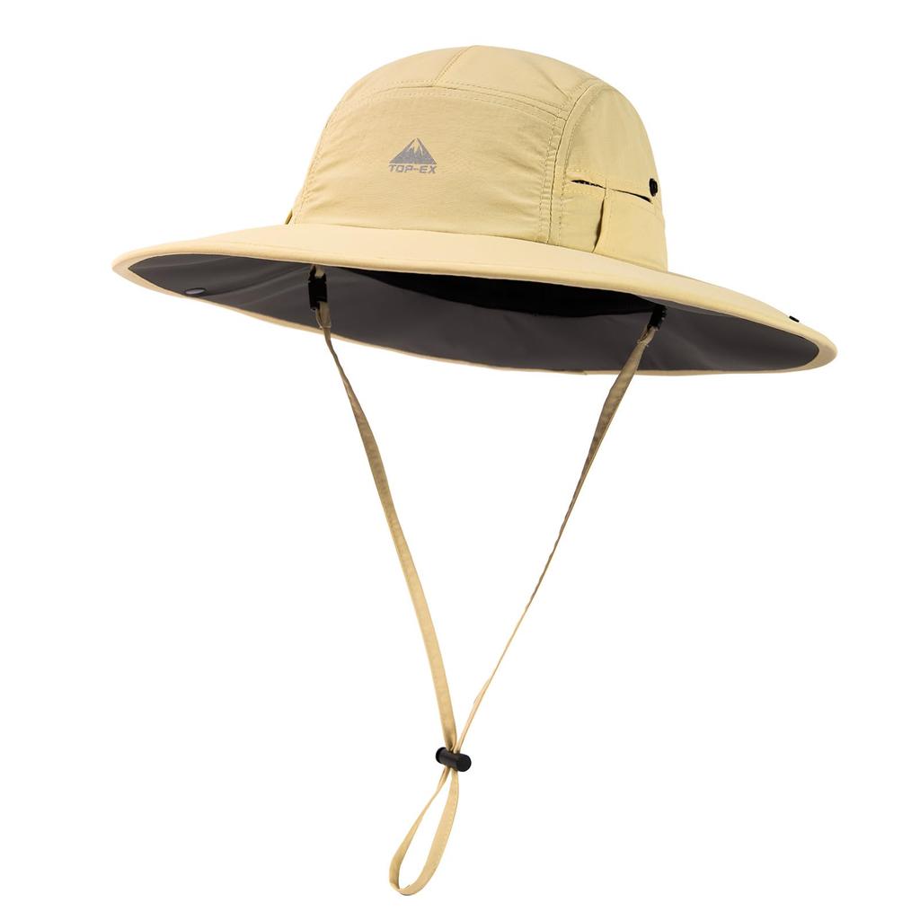 Large Size Safari Adventure Foldable Boonie Fishing UV Military Sun Hat with Neck Removable Chin Wide UV Mountain Hiking [TOP-EX] Women's Hat, Hat,