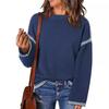 Women Sweater Elegant O-neck Long Sleeve Pollover Winter Patchwork Ladies Commuter Outwear