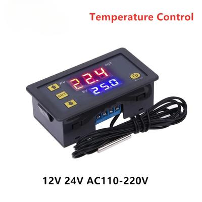 W3230 12 В 24 В AC110-220 В Зондовая линия 20А Цифровой контроль температуры Светодиодный дисплей Термостат с прибором управления нагревом/охлаждением