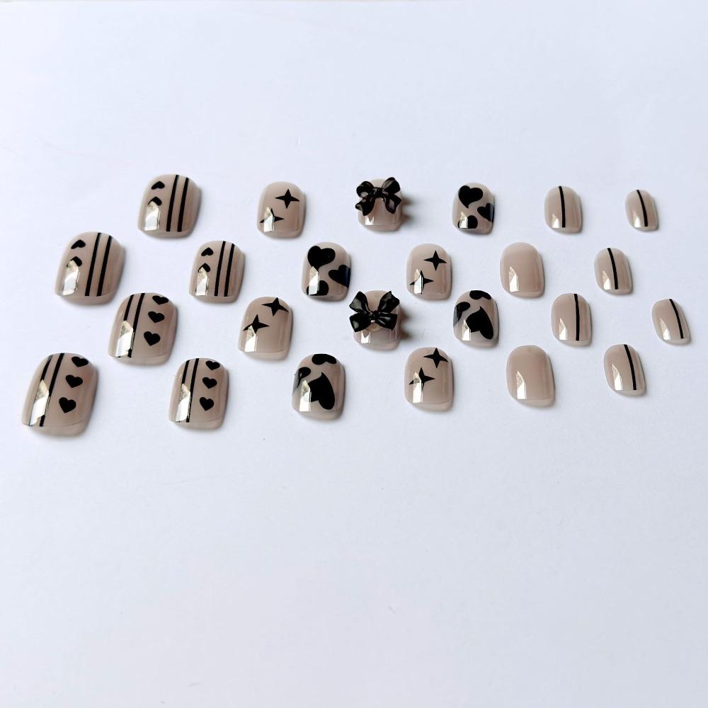 Full Cover French Fake Nails Square Head Nail Tips Fashion False Nail  Women