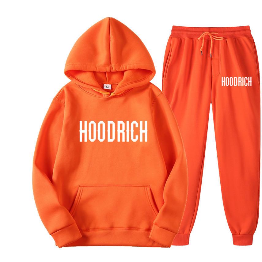 Men's HOODRICH Letter Print Casual Hoodie Sweatshirt Set - Sportswear