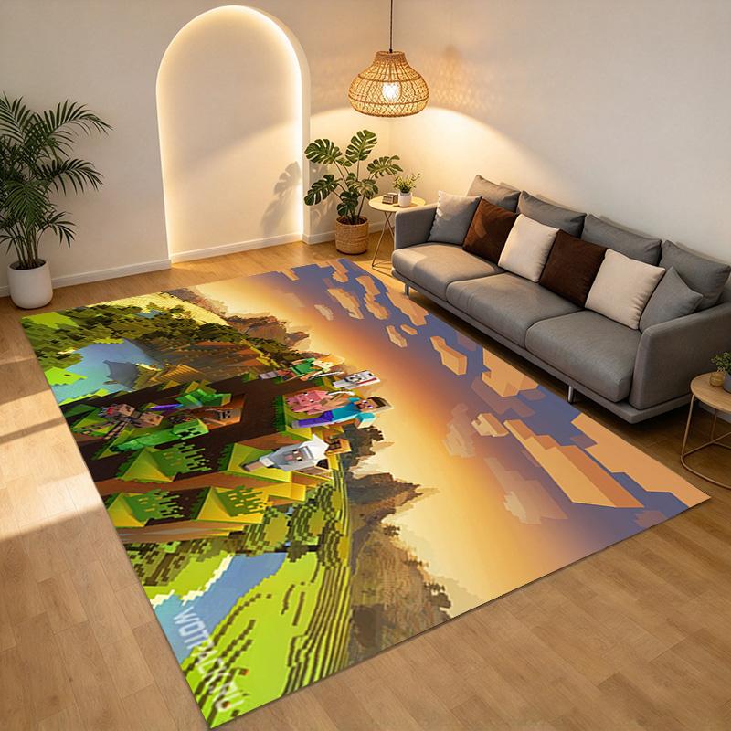 Minecraft World Living Room Nonslip Area Rug Soft Carpet For Bedroom Game Playroom Sofa Office Home Decor Doormat Christmas Gift C9301426