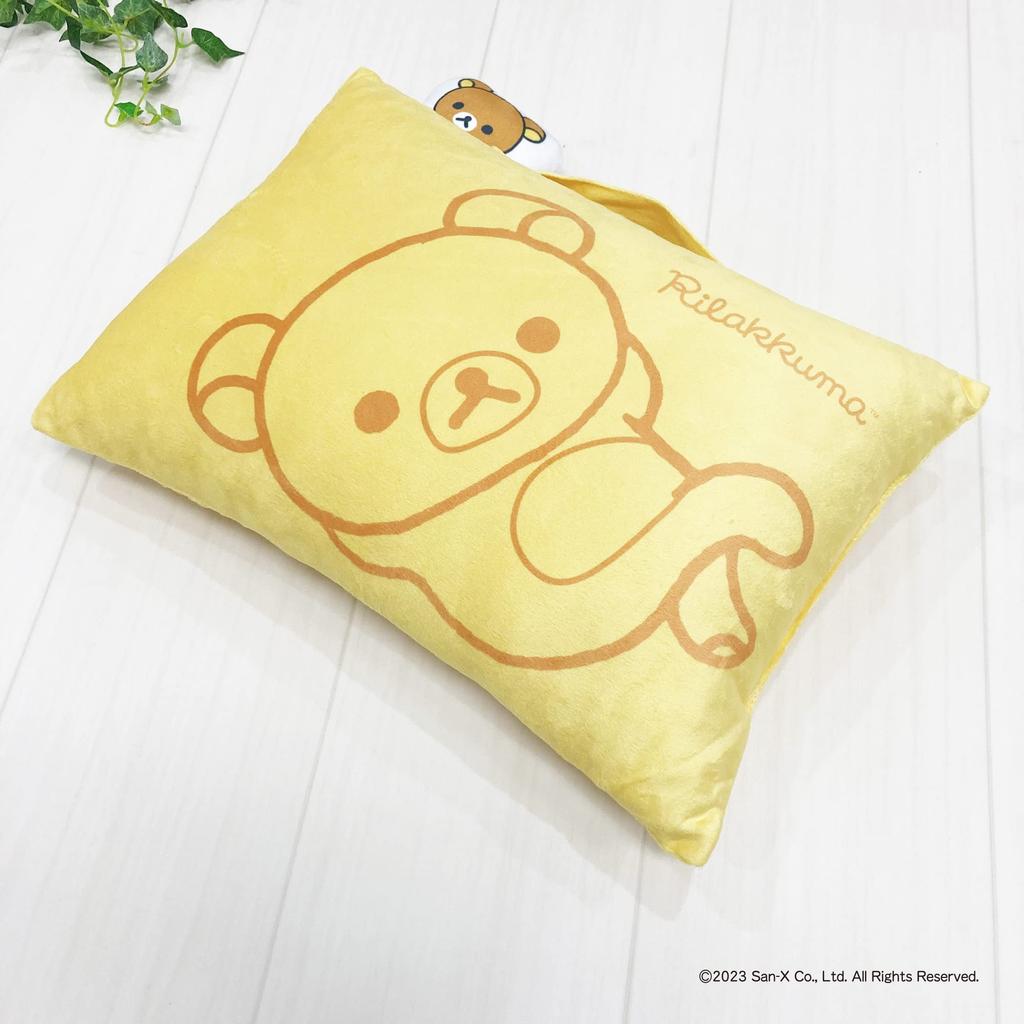 MORIPiLO Подушка для тела Morishita Rilakkuma 28x39 см с ручкой Мягкая игрушка Подушка с изображением персонажей Желтый 4621154 San-X