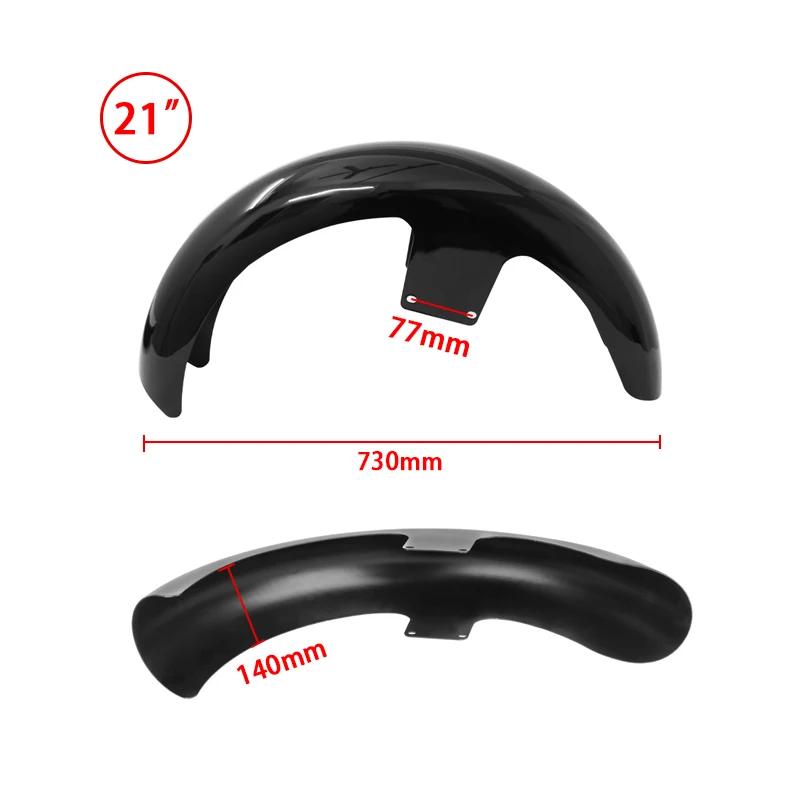 Gloss Black Wrap Front Fender Mudguard 19" 21" 23" For Harley Touring Electra Street Glide Road King Ultra Baggers